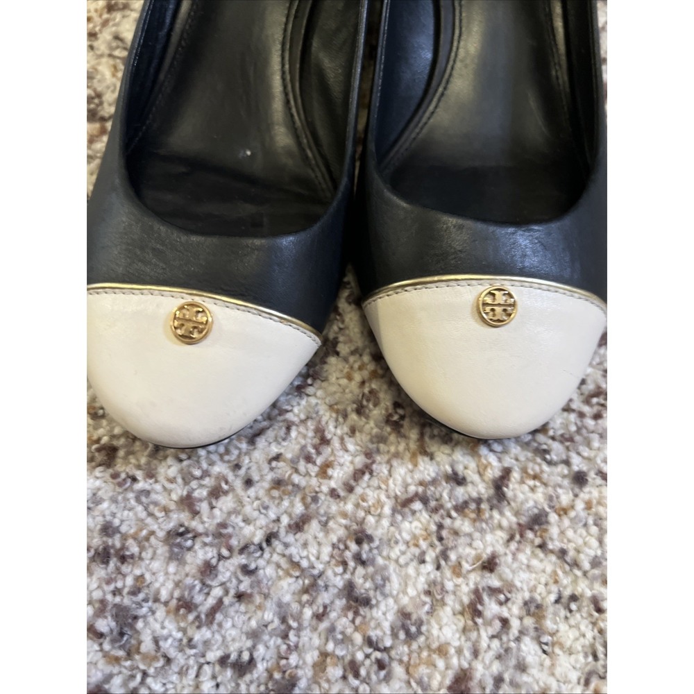 Tory Burch Designer Black and White 2" Wedges Heel Women's Shoes Sz 8 Great Cond - Picture 5 of 6